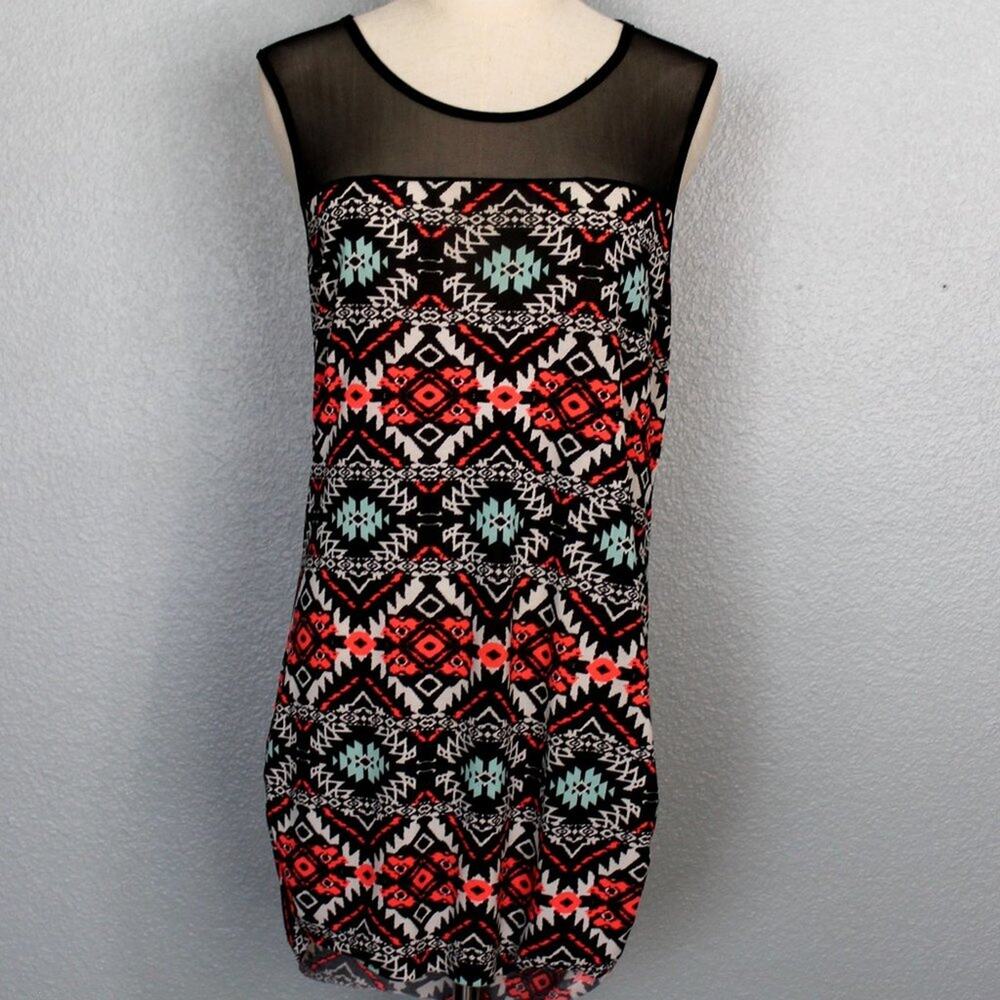 Daily Special Boho Mesh Top Sleeveless Pullover Blouse Size XL